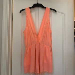 Neon orange/pink romper